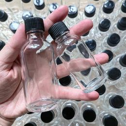 Water Bottles 2oz Small Clear Glass With Lids For Liquids Tiny Short Jars Caps Mini Juice Potion Ginger Ss