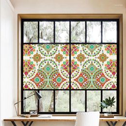 Window Stickers Mandala Model Door Film Classic Pure Frosted Kitchen Sliding Sticker Privacy Room Bathroom