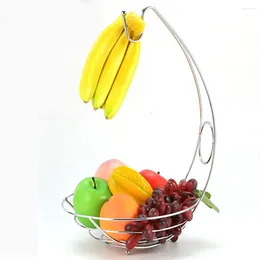Kitchen Storage Large Fruit Bowl Holder With Banana Hanger Hook Tree Basket Stand Home Decor Style Easy To Clean