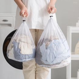 Storage Bags Foldable Mesh Washing Bra Laundry Bag Basket Household Clean Organiser Drawstring Beam Port Cleaning