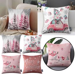 Pillow WVelvet And Cotton Canvas Decorative Throw Cover Beige White 18 Pink