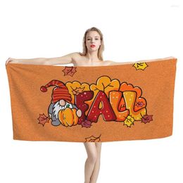 Towel Thanksgiving Design Bath Soft Face Hair Quick Dry Alphabet Pumpkin Pattern Beach Absorbent Comfort Washcloth