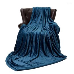 Blankets Nordic Style Autumn Winter Blanket Flannel Solid Colour Doublelayer Thick 3kg Edging Plus Velvet Air-conditioning