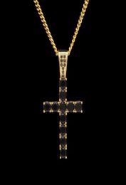Iced Out Colorful Zirconia CZ Necklaces Pendants Punk Hiphop Fashion Jewelry With Gold Color 3mm Cuban Chain5973094