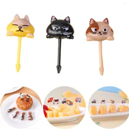 Forks Cartoon Fruit Fork Toothpicks Animal Picks Grade Plastic Mini Lunch Box Decoration Children's Supplement Tool