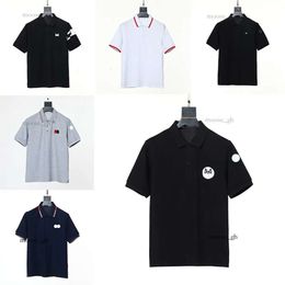 Mens T Shirt Designer T Shirt Embroidered Badge Colour Blocking Pure Cotton Lapel Tshirt Polo Shirt For Women's Loose And Casual Wear Fashion Short Sleeves Cottons Top