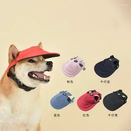 Dog Apparel Pet Hat Sunshade With Ear Holes Summer Cat Baseball Cap Sun Headdress
