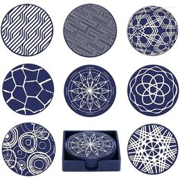 Table Mats Drink Silicone 8-Piece Set With Bracket Suitable For Bar Decoration Protect Desktop