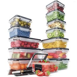 Storage Bottles Chef's Path 28 Piece Food Containers Set With 14 Easy Snap Lids Airtight For Pantry&Kitchen Organization