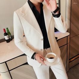 Men's Suits 2024 High Quality Fashion Everything With Handsome Trend Business Suit Men Autumn Slim Casual Small Jacket Top