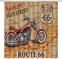 Shower Curtains Vintage Riding Tools On The American Street Decor Nostalgic Fabric Bathroom Curtain