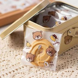 Gift Wrap 100pcs Cartoon Cookie Packaging Bag Snowflake Crispy Self Sealing