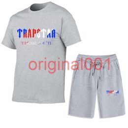 TRAPSTAR designer Mens tshirts sportswear fashion Tracksuits summer shirts TRAPSTAR Printed 2 piece Mens brand Tee cotton short sleeve T-shirt shorts sports suit sk