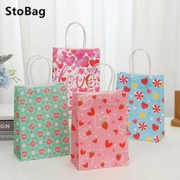Gift Wrap StoBag Packaging Portable Paper Bags Wrapping Candy Biscuit Cookies Chocolate For Wedding Party Birthday Baby Shower Decor
