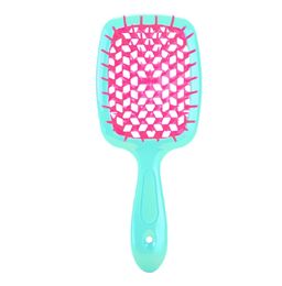 New fashion Wide Teeth paddle massage Comb Wet Dry Hair Detangling Scalp care Brush Hairdressing Tranparent Hanging Hole Handle Comb styling tools