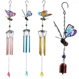 Decorative Figurines Colorful Butterfly Pendant Wind Chimes Indoor Outdoor Porch Balcony Garden Decor Curtain Home Decoration