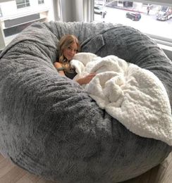 Chair Covers Drop Lazy Sofa Floor Seat Couch Recliner Pouffe Giant Soft Fluffy Fur Sleeping Futon Bean Bag For Adult Kid RelaxChair1776127