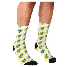 Men's Socks Funny Ukrainian Flag And Coat Of Arms Harajuku Men Happy Hip Hop Novelty Crew Casual Ucrania For