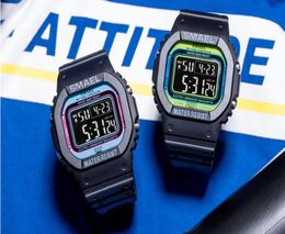 2020 Fashion Camo Military men039s watches Set SMAEL double Army waterproof Male wristWatch 1545 1801 gift digital kol saati wa5639629