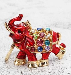 Selling colorful Rhinestone Elephant Keychain Car Key Holder Drop Women Bag Ornaments Pendant Small Gift7671595