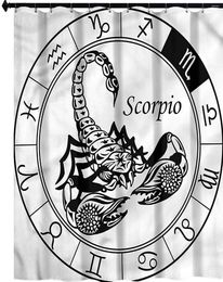 Shower Curtains Fabric Zodiac Astrology Signs Scorpio Waterproof Bathroom Curtain
