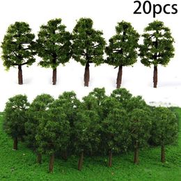 Decorative Flowers 20Pcs 8CM Mini Model-Trees Micro Landscape Decor Train Layout Accessories DIY Plastic Model-Scenery Railroad Decoration