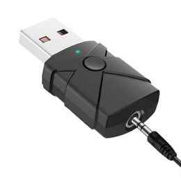 5 in 1 USB Bluetooth 5.2 Receiver Transmitter Wireless Audio Adapter Sound Card 3.5mm Aux Music for TV Computer Car Speaker PC