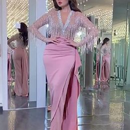 Arabic Aso Ebi Sexy Lace Beaded Evening Dresses Sequins High Neck Prom Dresses Cheap Formal Party Second Reception Gowns 2022 3278