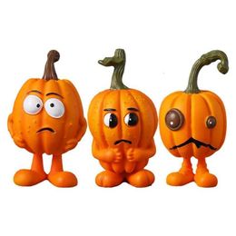 Decorative Objects Figurines 3 Pcs Pumpkin Creative Miniature Resin Funny Halloween For Table Shelf Drop Delivery Home Garden Deco Dhhsd