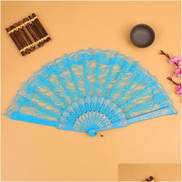 Party Favour Women Folding Lace Hand Fan Personalised Wedding Decor Home Decoration Ornament Dance Accessories P O Prop Cosplay Vinta Dhpbf