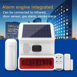 Alarm systems PGST New 433MHz Wireless Flash Outdoor Solar Waterproof Alarm for Home Burglar Wifi GSM Home Safety Alarm System WX