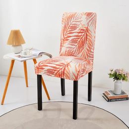 Chair Covers Leaf Print Cover Stretch For Kitchen Stools Elastic Chairs Slipcover Home Wedding Decoration Accessories