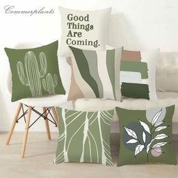 Pillow Olive Green Abstract Floral Plush S Case Hipster Leaves Geometric Nordic Simple Office Pillows Decorative Couch Seat