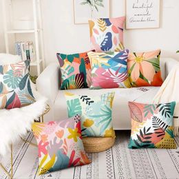Pillow Abstract Hand Painted Tropical Plants Print Pillowcase Beautiful Flower Decorative Home Decor Sofa Throw Pillows