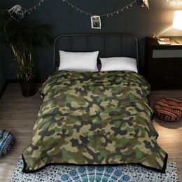 Blankets Microfiber Flannel Army Camouflage Blanket Wearable Fleece Warm Cartoon Bedspread Comtom Acceptable