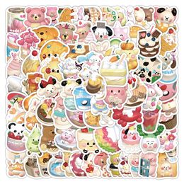 102pcs ins 3D cartoon food small animals Waterproof PVC Stickers Pack For Fridge Car Suitcase Laptop Notebook Cup Phone Desk Bicycle Skateboard Case.