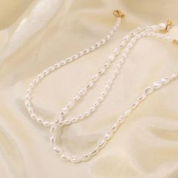 Pendant Necklaces Prom Necklace Elegant Double-layer Faux Pearl Set For Women Retro Stackable Neck Jewellery With Lobster Clip Parties