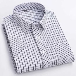 Men's Dress Shirts New Casual Shirts For Men Cotton Plaid Short Slve Elegant Business Dress Smart Summer Men Clothes England Fashion Top Shirts Y240514