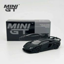 Diecast Model Cars MINIGT 1 64 LB WORKS Aventador GT EVO Matte Black LHD MGT502 alloy car model T240513