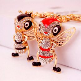 Decorative Figurines Creative Alloy Craft Small Gift Bee Keychain Women'S Bag Accessories Animal Metal Charm