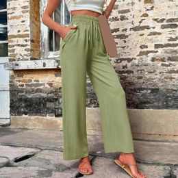 Women's Pants High-waist Autumn Winter Trousers Stylish High Waist Wide Leg Breathable Comfortable Ankle Length For A
