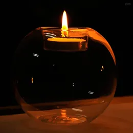 Candle Holders Oil Candlestick Transparent Crystal Handmade Glass Centerpieces Creative Wedding Home Decoration