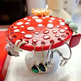 Jewellery Pouches Resin Mushroom Earrings Holder Table Storage Ornaments Decoration Display Rack For Organiser