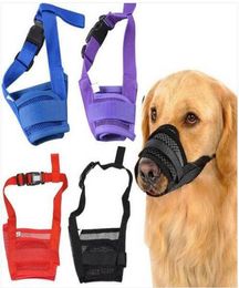 Wholes S2XL Dog Muzzle Anti Stop Bite Barking Chewing Mesh Mask Training Small Large Mask4035557