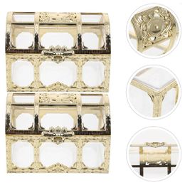 Gift Wrap Treasure Chest Candy Box Rings Storage Case Vintage Trinket Organiser Boxes For Jewellery Packaging Plastic Pretty