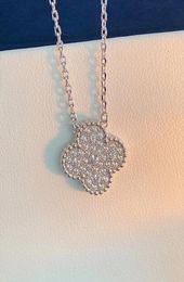 S925 silver pendant necklace flower with all sparkly diamond for women wedding jewelry gift PS80687233630