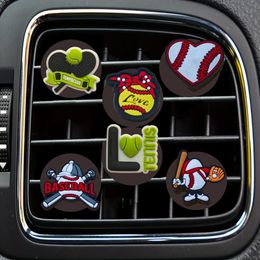Safety Belts Accessories Baseball Cartoon Car Air Vent Clip Diffuser Outlet Per Conditioner Clips Drop Delivery Otc1S Ot7Hx Otlap