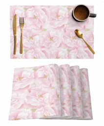 Table Mats Pink Flower Roses Texture Placemat Wedding Party Dining Decor Linen Mat Kitchen Accessories Napkin