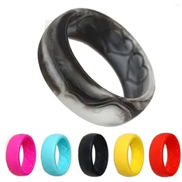 Cluster Rings 1pc 7mm Silicone Ring Heart Pattern Comfortable Outdoor Sports Sporty Running Gift For Women Lady Girl Sporter Student