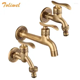 Kitchen Faucets Antique Brass Wall Mount Garden Hose Laundry Mop Sink Washing Machine Tap Outdoor Cold Water Spigot